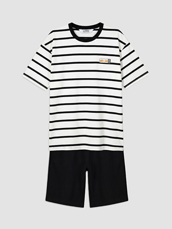 LCW Kids Çizgili Erkek Çocuk Şortlu Takım