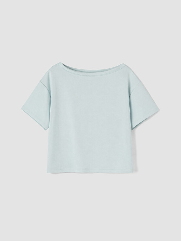 XSIDE Kayık Yaka Oversize Soft Touch Kadın Tişört