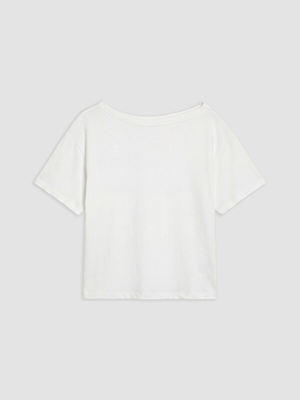 XSIDE Kayık Yaka Oversize Soft Touch Kadın Tişört