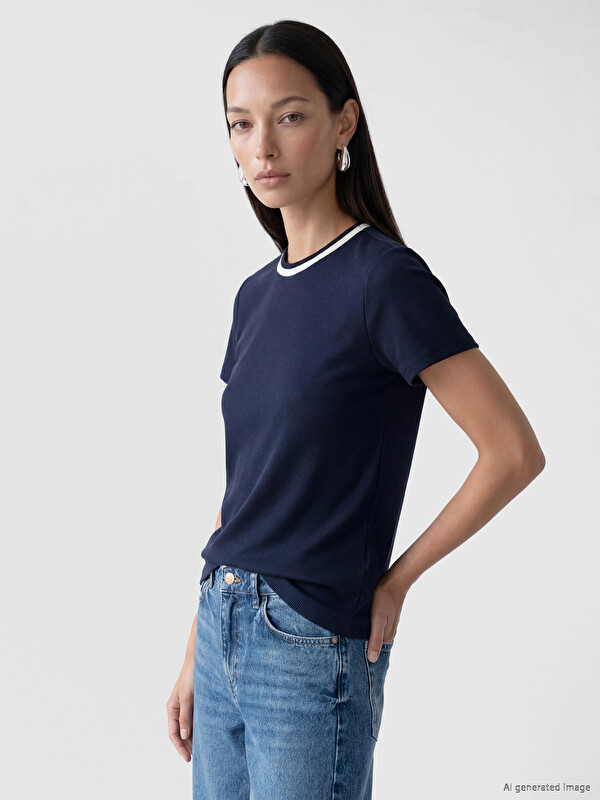 LCW EVERYDAY Bisiklet Yaka Soft Touch Kadın Tişört