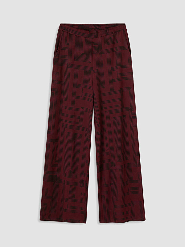 LCW EVERYDAY Beli Lastikli Geometrik Desenli Kadın Pantolon
