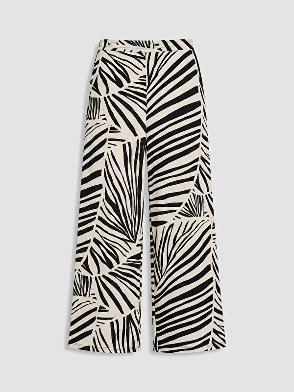 LCW EVERYDAY Beli Lastikli Zebra Desenli Kadın Pantolon