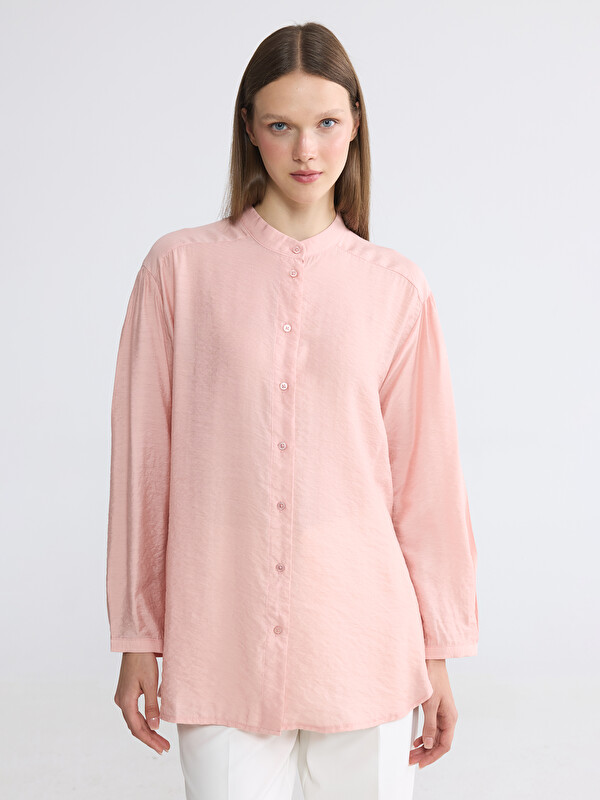 LCW Modest Hakim Yaka Oversize Kadın Gömlek Tunik