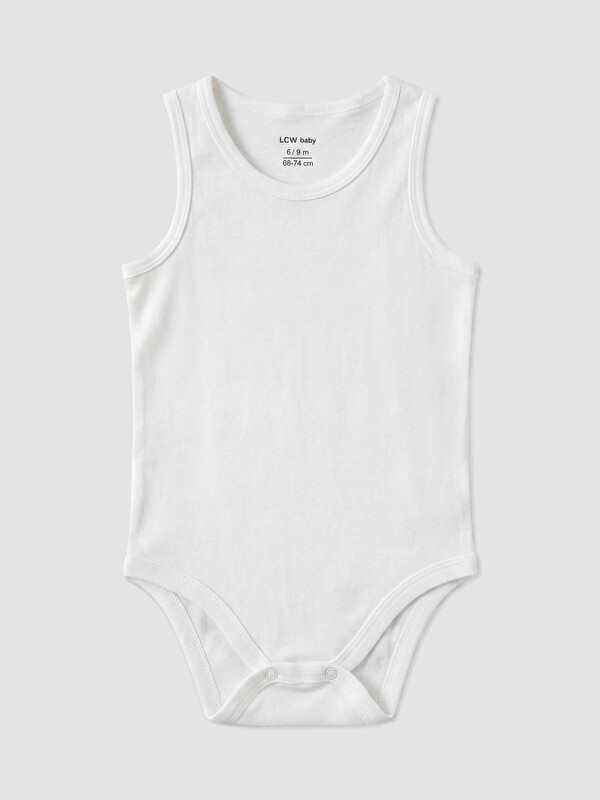 LCW baby Bisiklet Yaka Erkek Bebek Çıtçıtlı Body