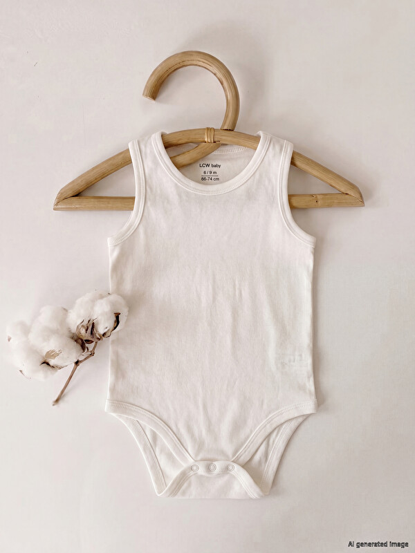 LCW baby Bisiklet Yaka Erkek Bebek Çıtçıtlı Body