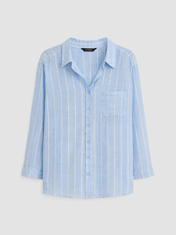LCW Modest Woman Blue Shirt Tunic