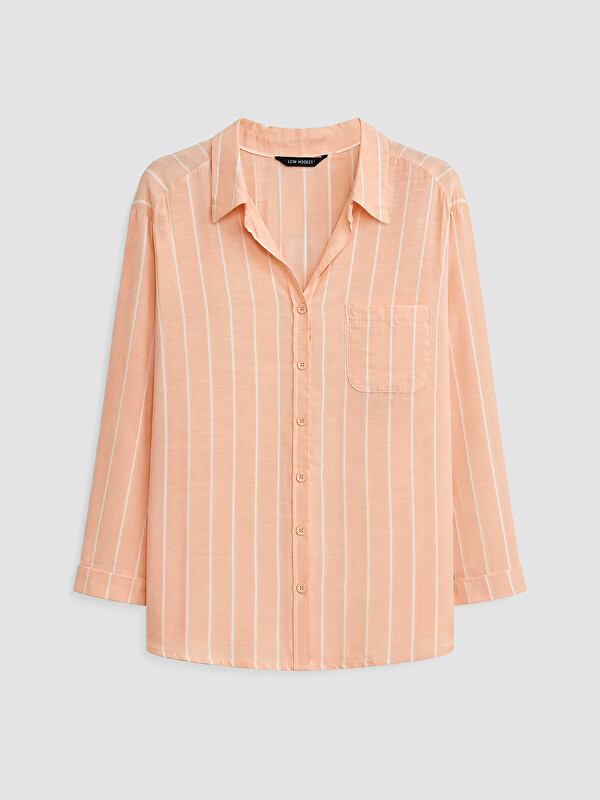LCW Modest Woman Pink Shirt Tunic