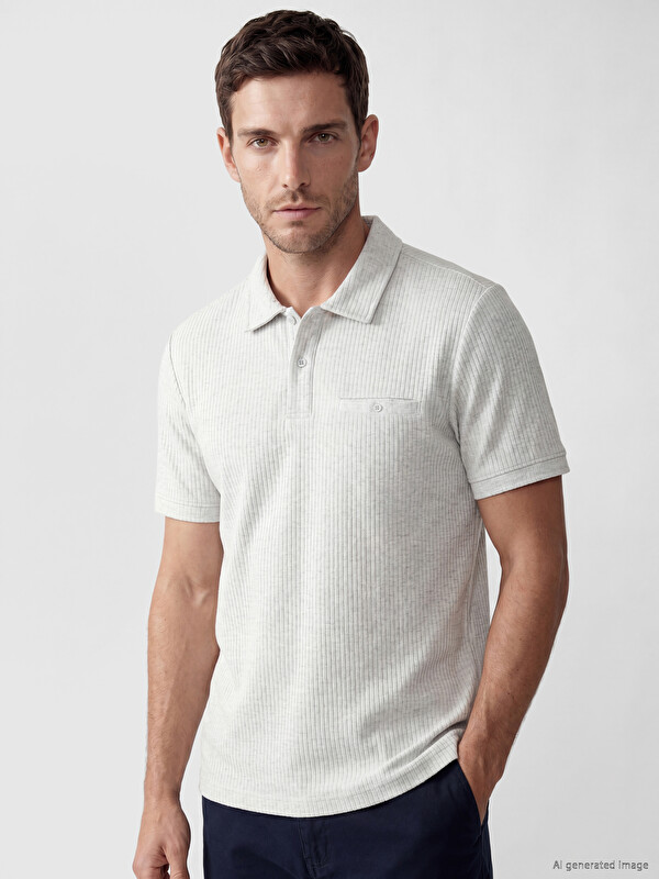 LCWAIKIKI Classic Polo Yaka Dokulu Erkek Tişört