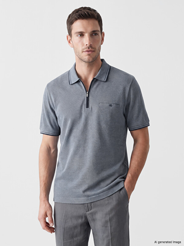 LCWAIKIKI Classic Polo Yaka Dokulu Erkek Tişört