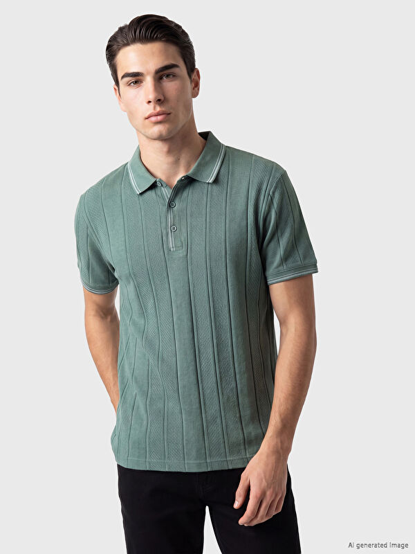 LCWAIKIKI Classic Polo Yaka Çizgili Erkek Tişört