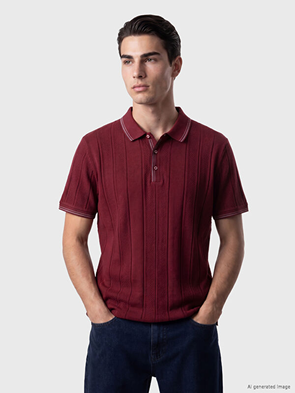 LCWAIKIKI Classic Polo Yaka Çizgili Erkek Tişört