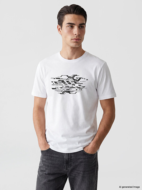 LCWAIKIKI Classic تیشێرت سپی پیاو