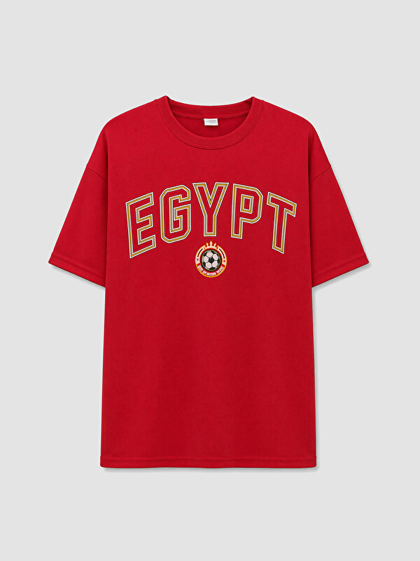 LCW Kids Crew Neck Egypt Embroidered Boys' T-Shirt