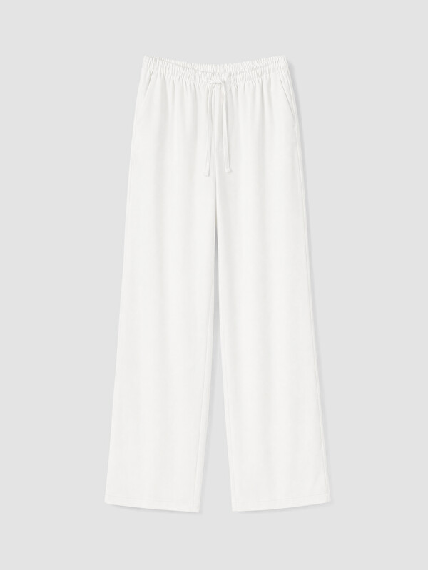 LCW Modest Beli Lastikli Geniş Paça Kadın Pantolon
