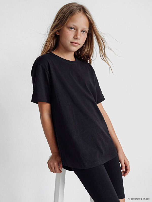 LCW Kids Bisiklet Yaka Kız Çocuk Tişört