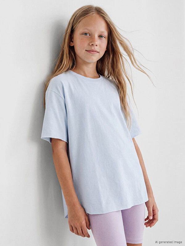 LCW Kids Bisiklet Yaka Kız Çocuk Tişört