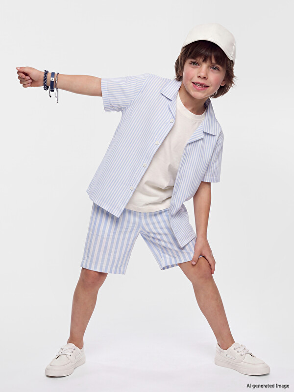 LCW Kids Elastic Waist Striped Boys' Pyjamas Bottoms