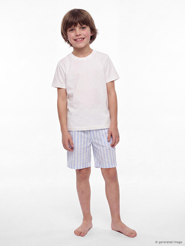 LCW Kids Beli Lastikli Çizgili Erkek Çocuk Pijama Altı