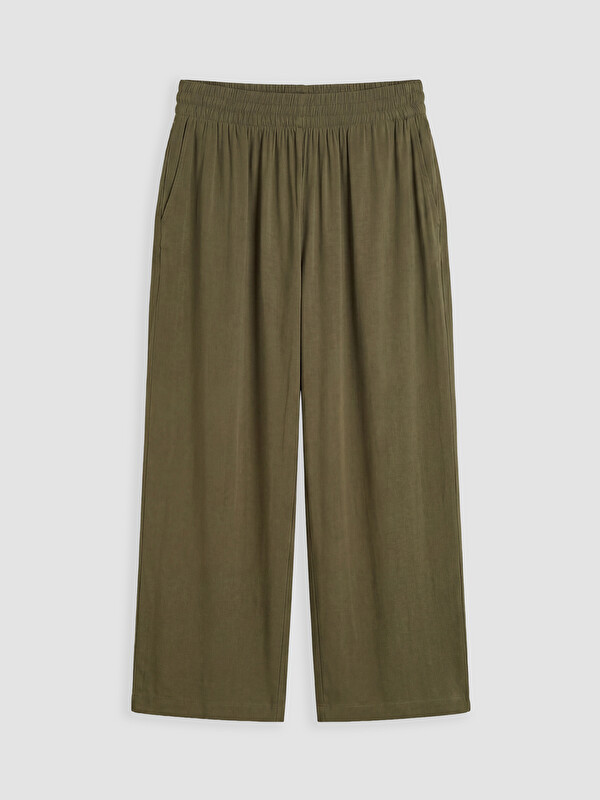 LCW Modest Beli Lastikli Geniş Paça Kadın Pantolon