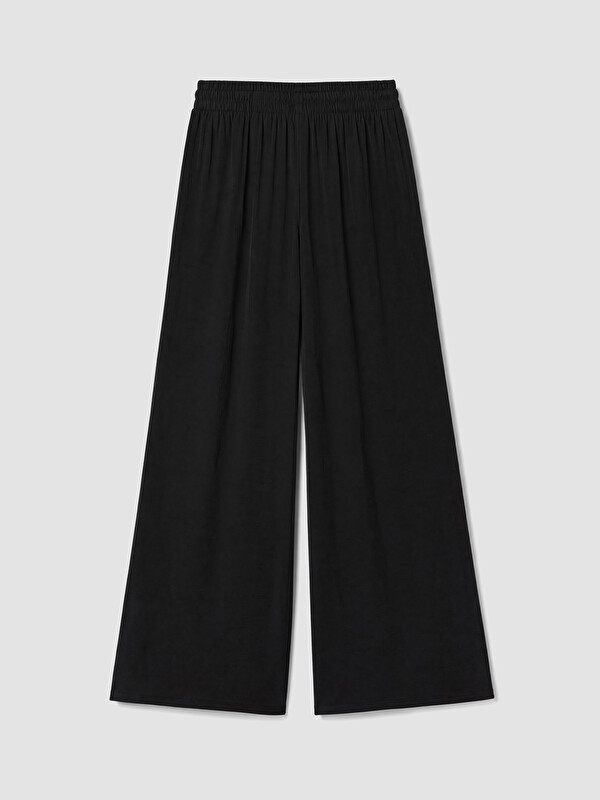 LCW Modest Beli Lastikli Geniş Paça Kadın Pantolon