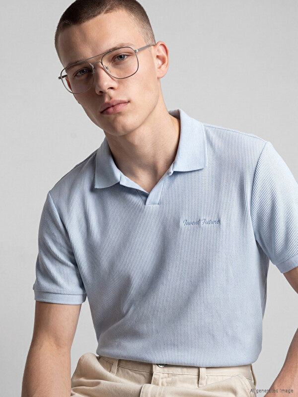 XSIDE Polo Yaka Nakışlı Erkek Tişört