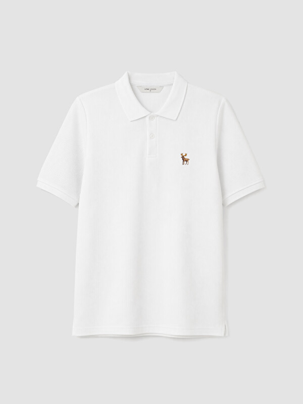 LCW Vision Polo Yaka Nakışlı Erkek Tişört