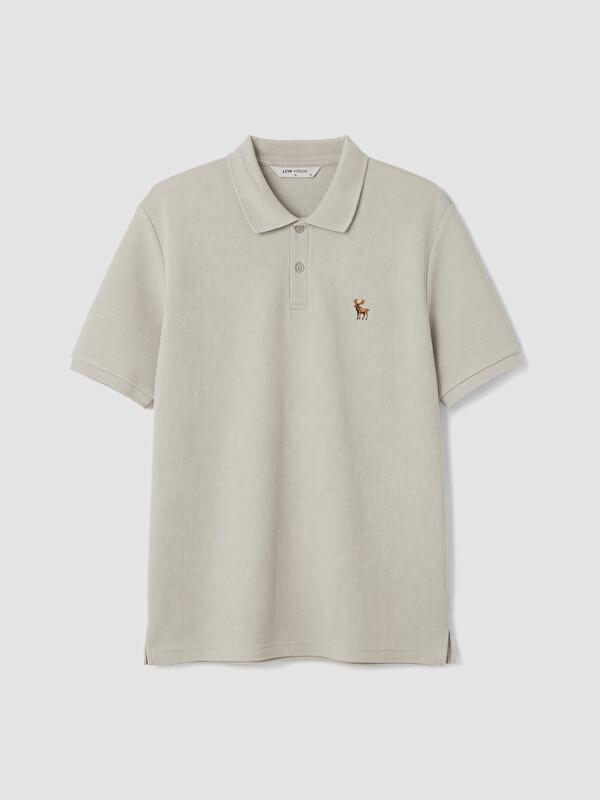 LCW Vision Polo Yaka Nakışlı Erkek Tişört