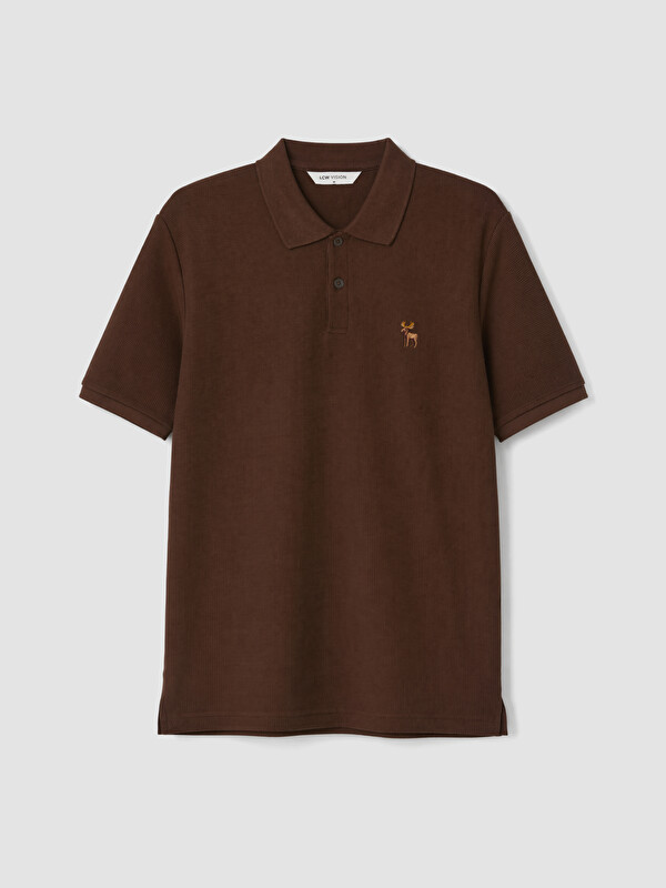 LCW Vision Polo Yaka Nakışlı Erkek Tişört
