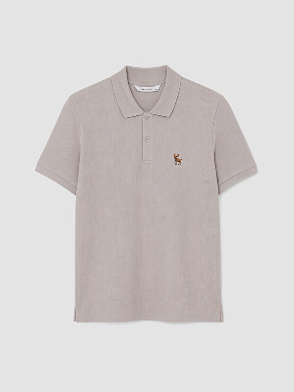 LCW Vision Polo Yaka Nakışlı Erkek Tişört