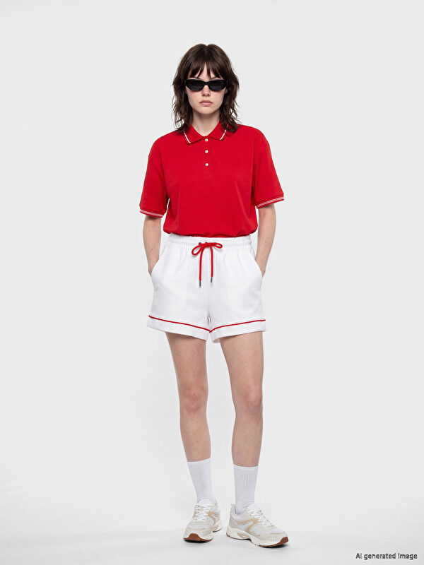 KOOR SPORT Beli Lastikli Soft Touch Kadın Spor Şort