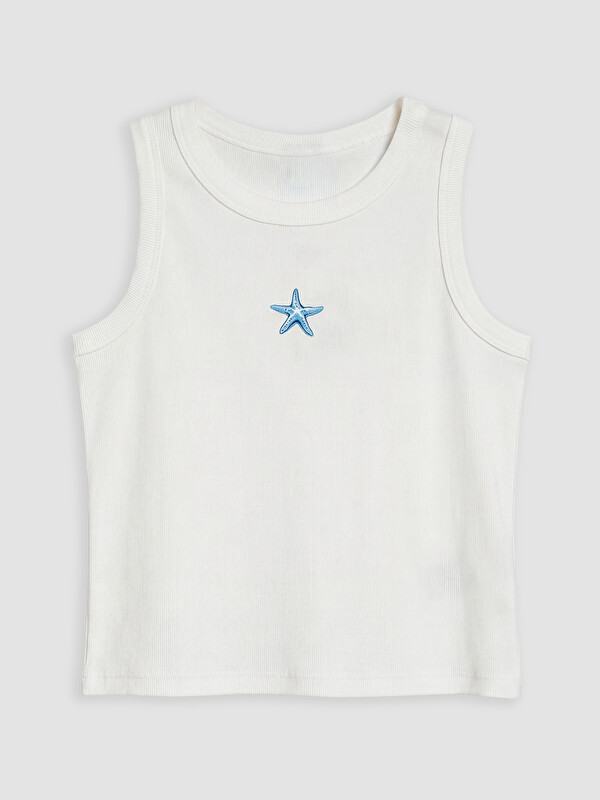 LCW Kids Crew Neck Starfish Printed Girls' Tank Top