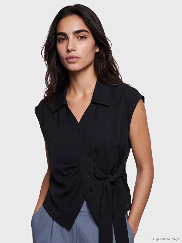 LCW Vision Wrap Cut Tie-up Women's Shirt
