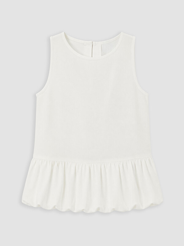 LCW Kids Fırfırlı Kız Çocuk Gabardin Bluz