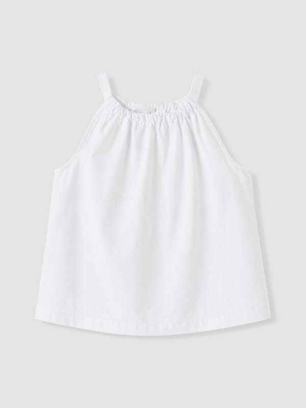 LCW Kids Yakası Büzgülü Halter Yaka Kız Çocuk Bluz