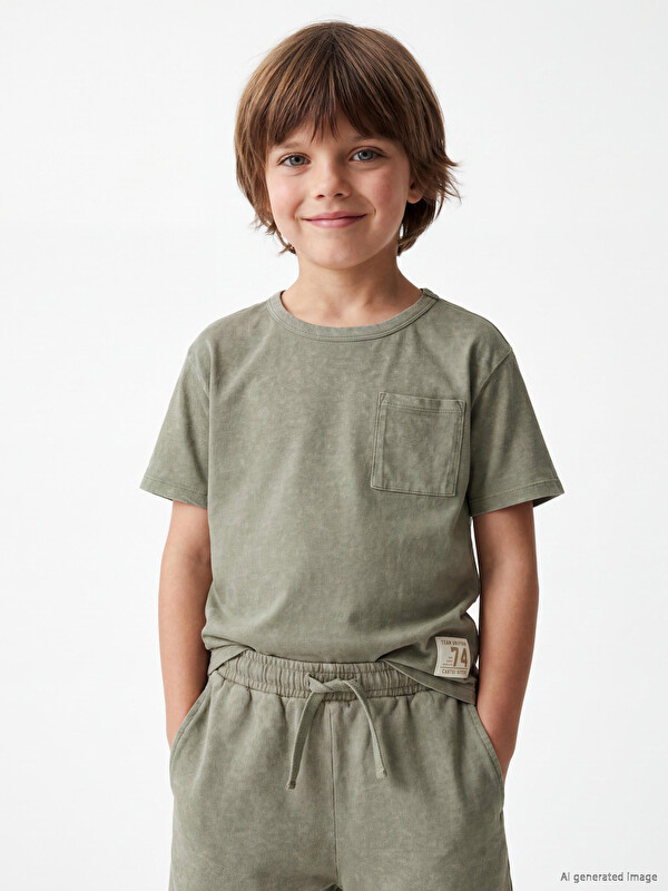 LCW Kids Erkek Çocuk Cepli Tişört