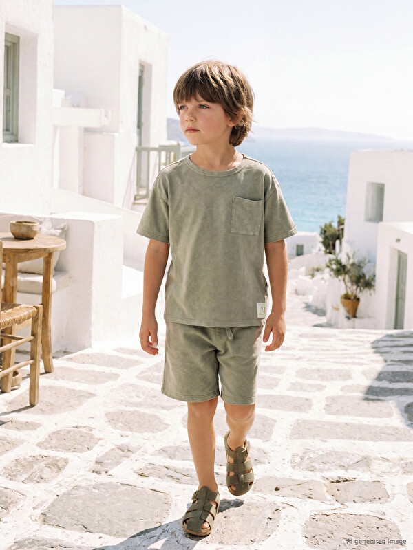 LCW Kids Printed Boys' T-Shirt and Shorts Set