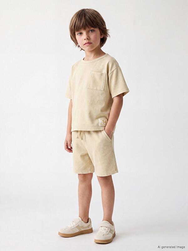 LCW Kids Baskılı Erkek Çocuk Tişört ve Şort Takım
