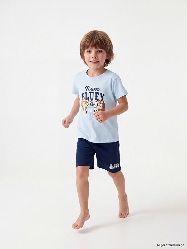 LCW Kids Set de pijamale imprimate Bluey pentru băieți