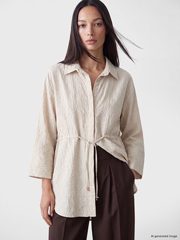 LCW STUDIO Textured Oversize Women's Shirt Tunic