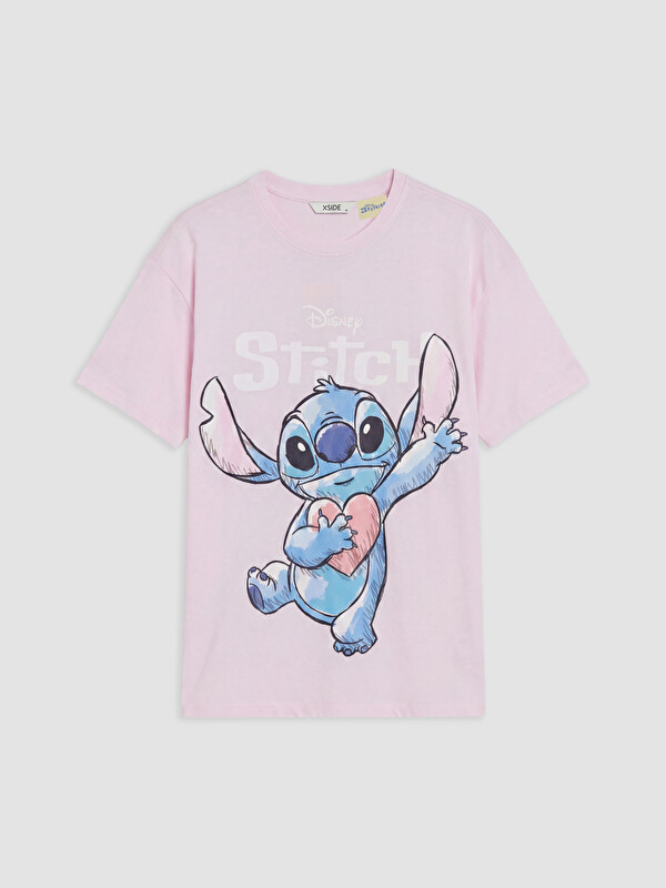 XSIDE Stitch Baskılı %100 Pamuklu Kadın Tişört