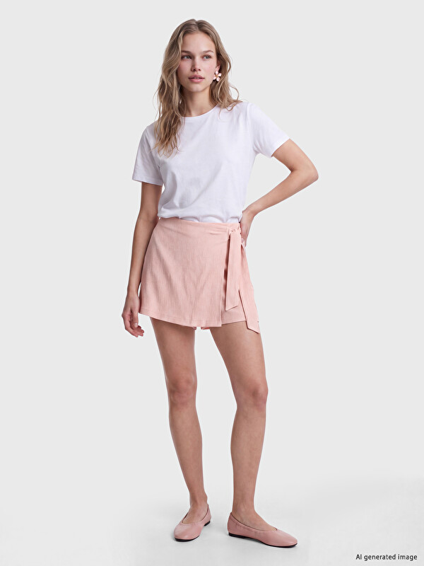 LCW Vision Tie-Waist Women's Skort