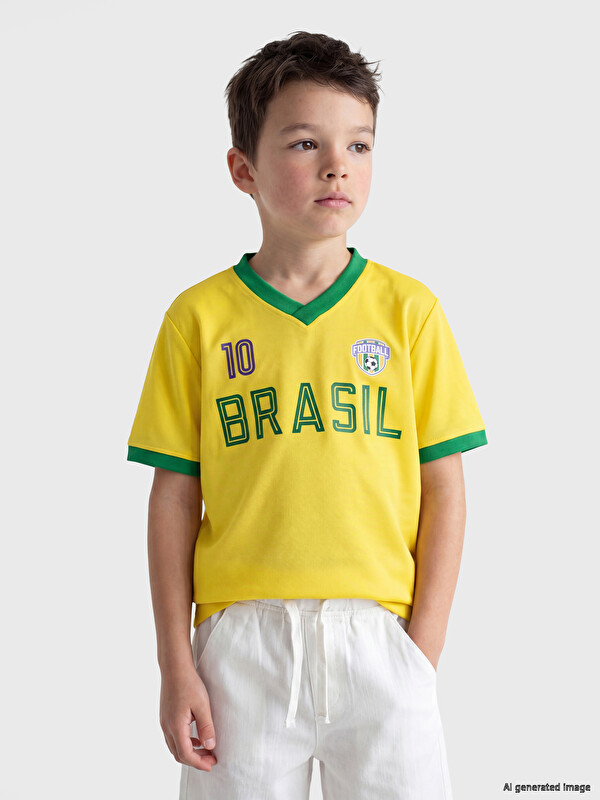 LCW Kids Brazilya Baskılı Erkek Çocuk Tişört