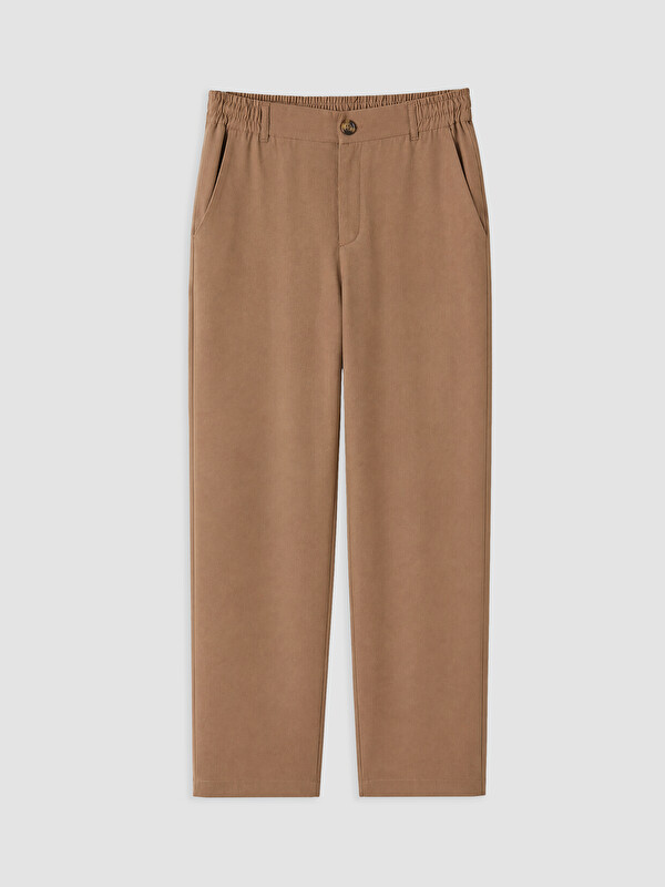 LCW Grace Elastic Waist Linen Blend Women's Trousers