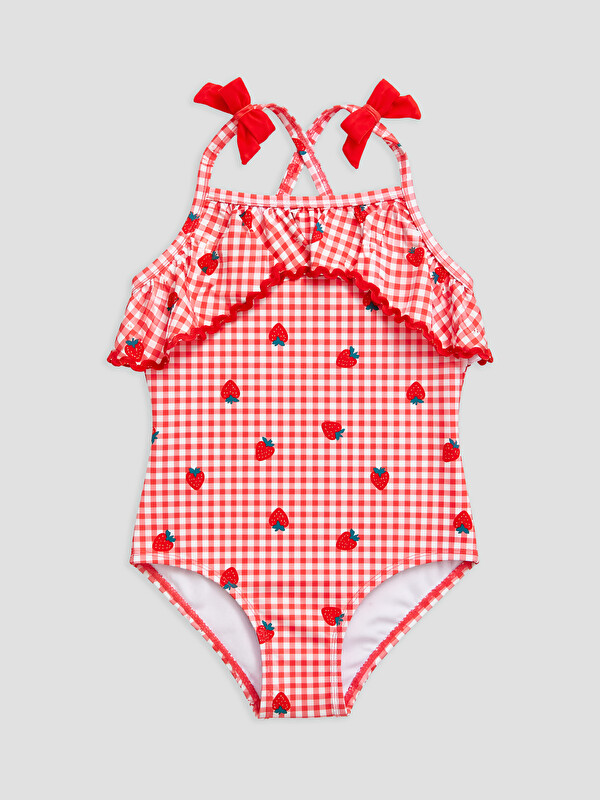 LCW Kids Çilek Nakışlı Kız Çocuk Mayo
