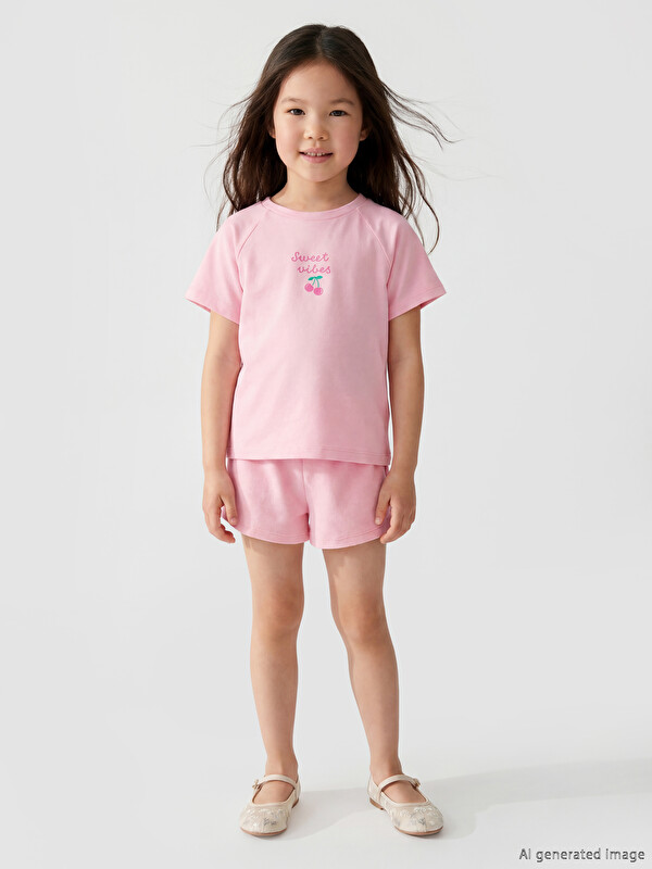 LCW Kids Kız Çocuk Şortlu Takım