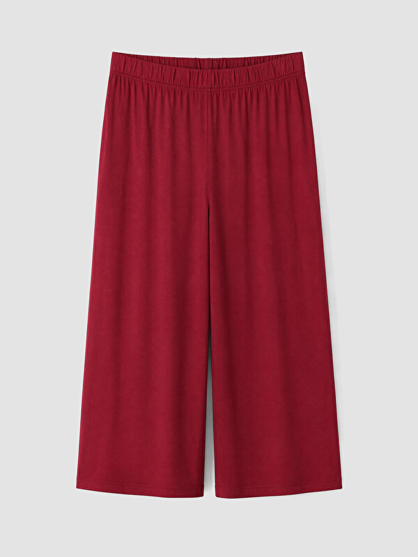 LCWAIKIKI Curve Woman Bordeaux Capri Trousers