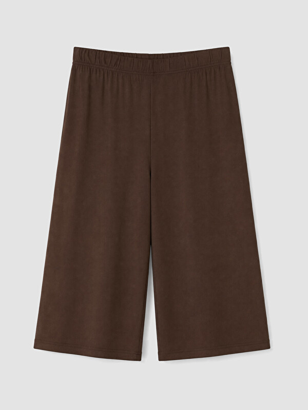LCWAIKIKI Curve Woman Brown Capri Trousers