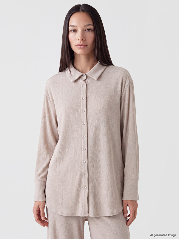 LCW EVERYDAY Modal Karışımlı Oversize Kadın Gömlek Tunik