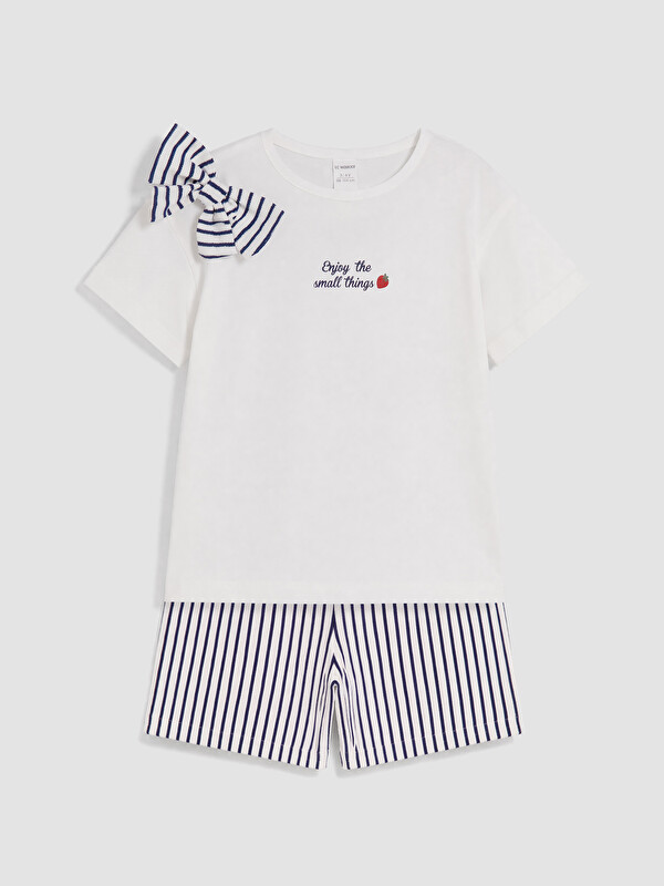 LCW Kids Baskılı Kız Çocuk Şortlu Takım