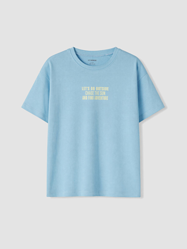 LCW Kids Slogan Baskılı Erkek Çocuk Tişört